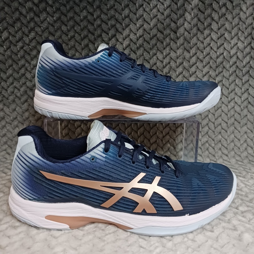 Asics Solution Speed FF FlyteFoam Women's Tennis Shoes Peacoat Rose Gold Sz 7.5